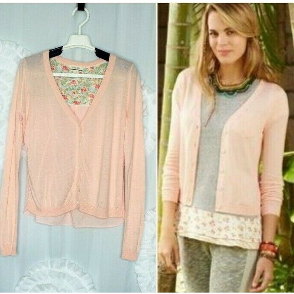 Matilda Jane Made Me Blush Cardigan Size Small Light Peachy Pink Hello Lovely